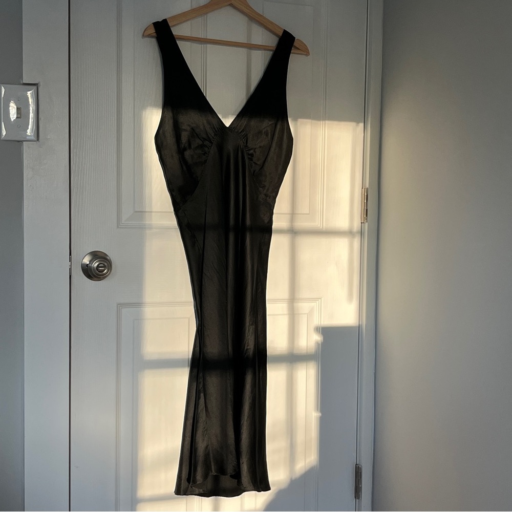 Vintage Gold Label 100% Silk Victoria's Secret Black Slip Dress
